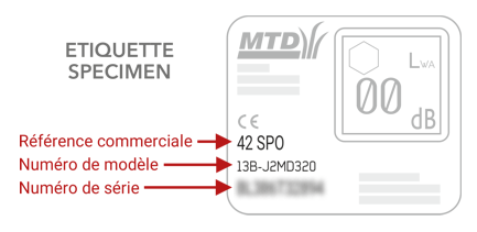 Plaque signalétique produit MTD