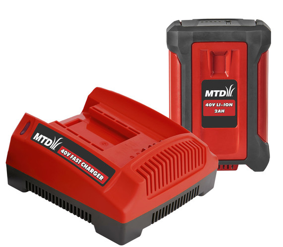 Set chargeur rapide 40 V + Batterie 2.0 Ah 196-668-600 pour gamme MTD 40 V Set chargeur rapide 40 V + Batterie 2.0 Ah 196-668-600 pour gamme MTD 40 V